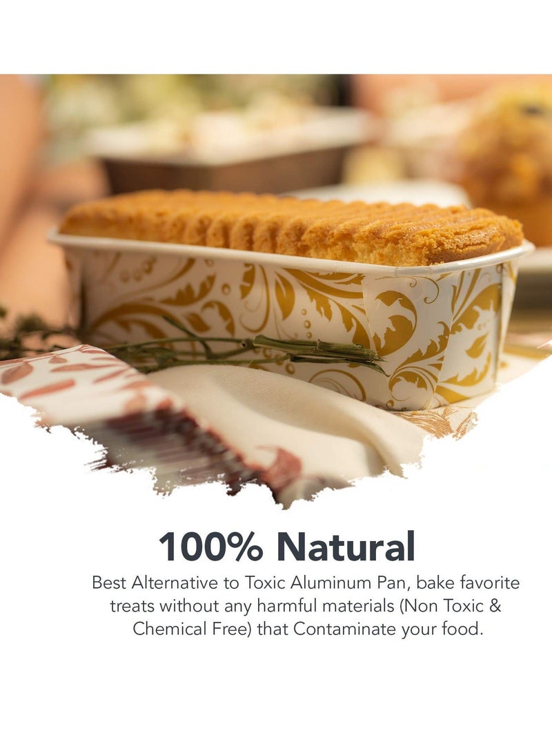 Paper Loaf Pan, 50 Pack Disposable Paper Baking Loft Mold 24ct, Elegant Pan Supplies for Baking Bread, Small Meatloaf, Bundt Cake Microwave Oven Freezer Safe, 6.4*2.2*2.4 In - Image 4