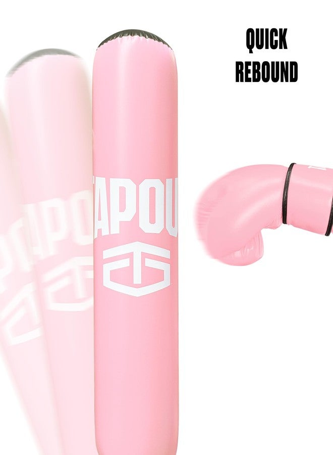 TAPOUT Kids Pink Boxing Kit: 8 oz Gloves, Inflatable Punching Bag with Pump - Image 2