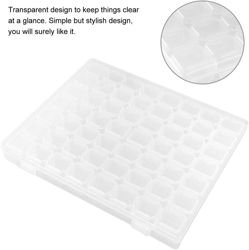 klarako Plastic Storage Box, 56 Slots Jewelry Organizer Box Nail Art Accessory Rhinestone Fishing Hook Small Accessories Container - Image 2