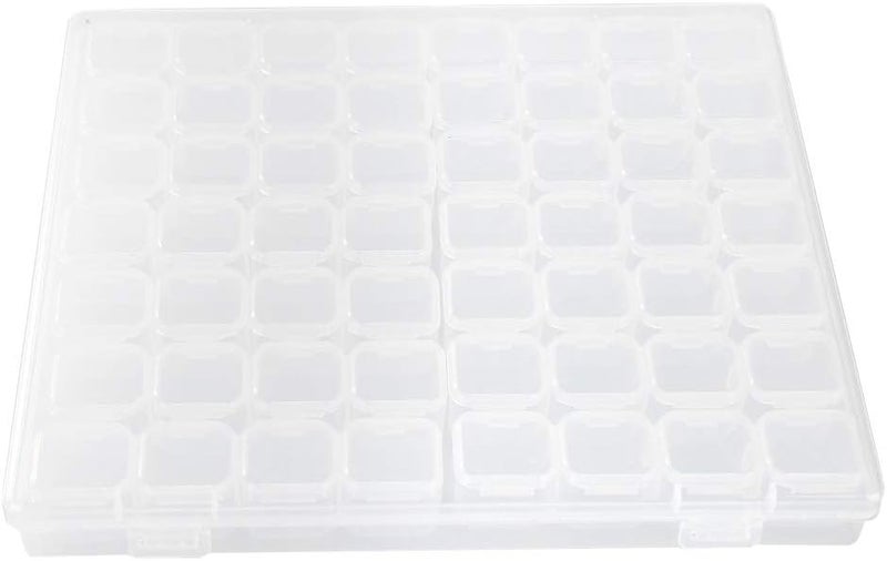 klarako Plastic Storage Box, 56 Slots Jewelry Organizer Box Nail Art Accessory Rhinestone Fishing Hook Small Accessories Container - Image 1