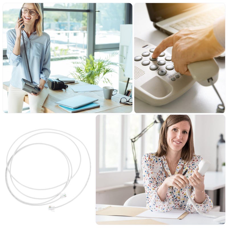 2M White Flat RJ11 Telephone Cable For Home And Office Phone Connection - Image 4