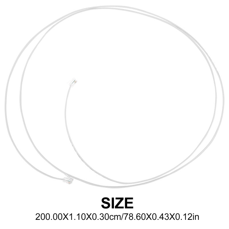 2M White Flat RJ11 Telephone Cable For Home And Office Phone Connection - Image 5