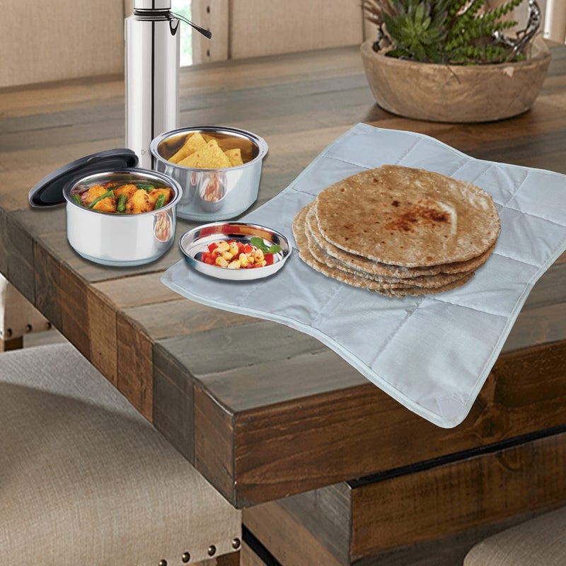 Blendmix Cotton Square Premium Roti Cover|Chapati Covers|Roti Rumal|Traditional Roti Rumals,Double Layer Roti Clothes Wrap,Muslin Cloth - (Set of 4) - Image 5