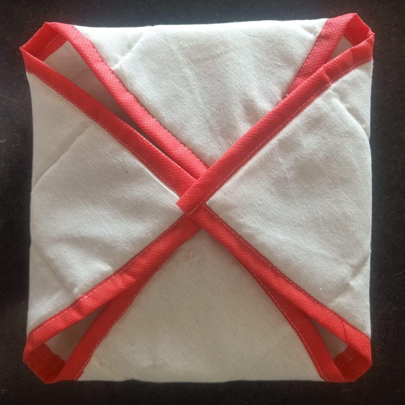 Blendmix Cotton Square Premium Roti Cover|Chapati Covers|Roti Rumal|Traditional Roti Rumals,Double Layer Roti Clothes Wrap,Muslin Cloth - (Set of 4) - Image 4