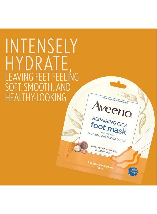 Aveeno Repairing CICA Foot Mask & Hand Mask with Prebiotic Oat and Shea Butter, for Extra Dry Skin, 1 ea - Image 4