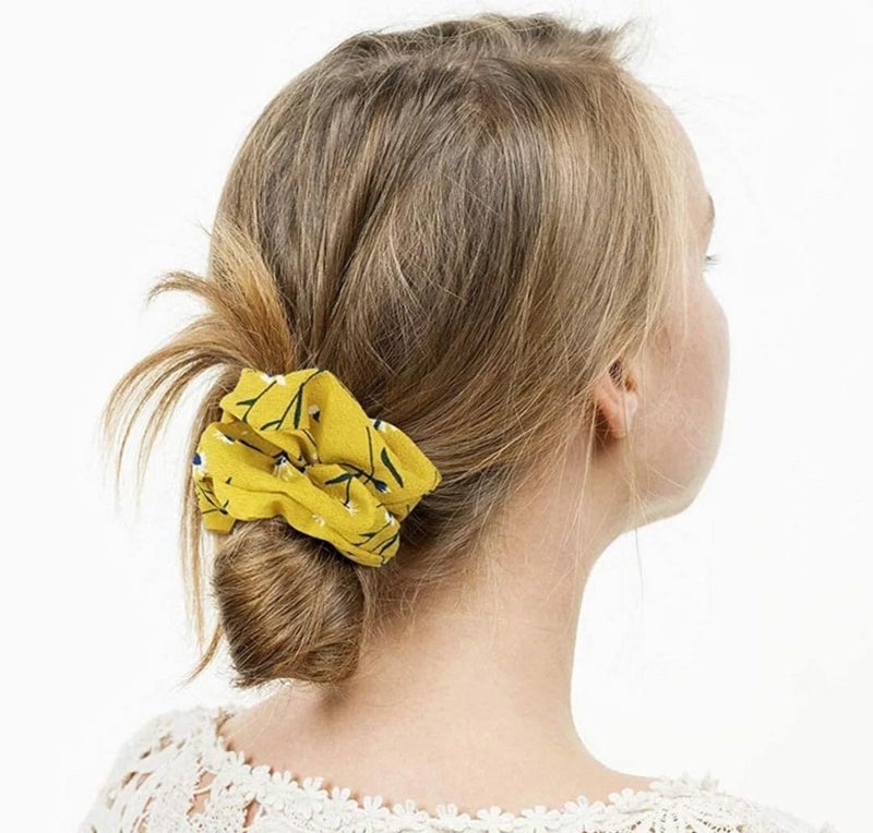 Generic 12 Pcs Printed Scrunchies MultiColure Hair Band Rubber Band Clutcher Ponytails Hair Accessories For Girls Women Ladies  - Image 3