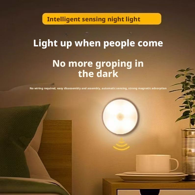 6W Magnetic Charging Motion Sensor Night Light, USB Rechargeable, Long Battery Life, Auto On/Off for Bedroom Cabinet - Image 3