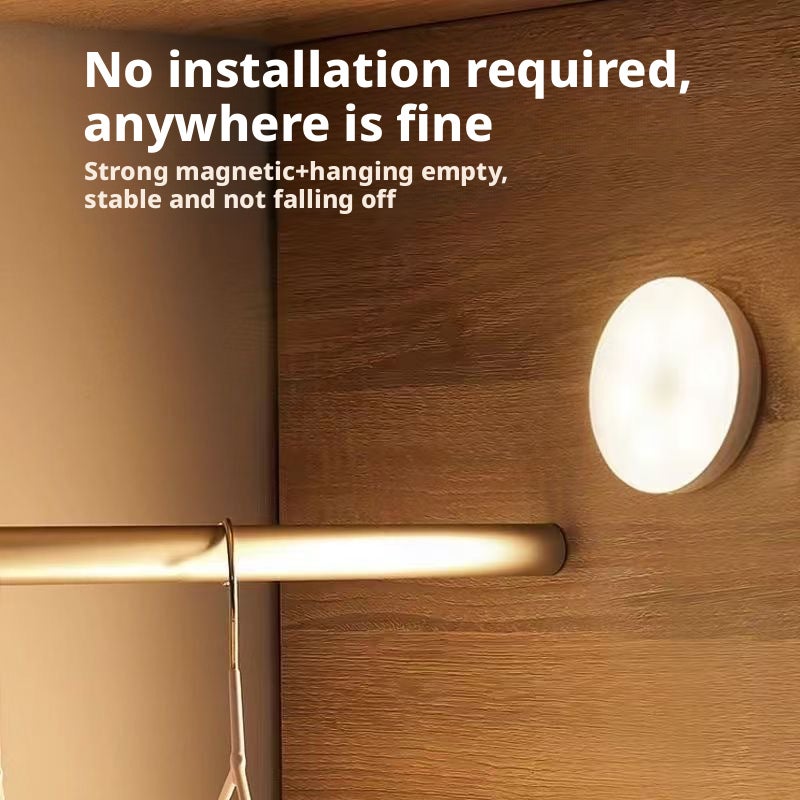 6W Magnetic Charging Motion Sensor Night Light, USB Rechargeable, Long Battery Life, Auto On/Off for Bedroom Cabinet - Image 4