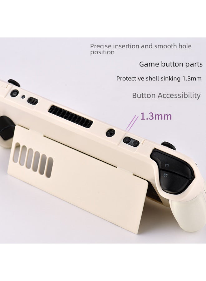 general Red Mark Direct Supply Steamdeck Protective Case Leather Wrapped Console Stand Protective Cover Storage Bag-Model:steam 【white】 Storage Bag - Image 2