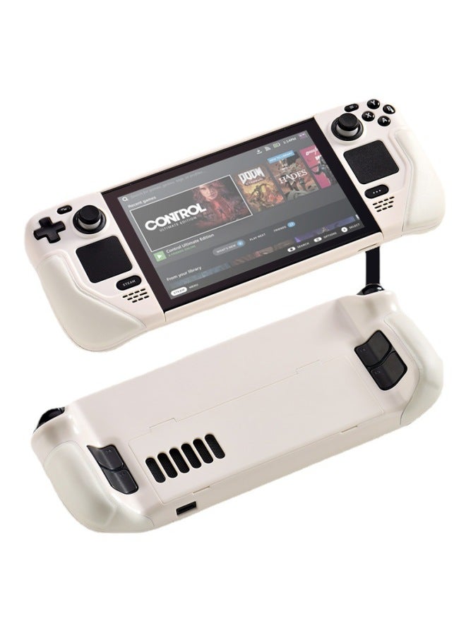 general Red Mark Direct Supply Steamdeck Protective Case Leather Wrapped Console Stand Protective Cover Storage Bag-Model:steam 【white】 Storage Bag - Image 5