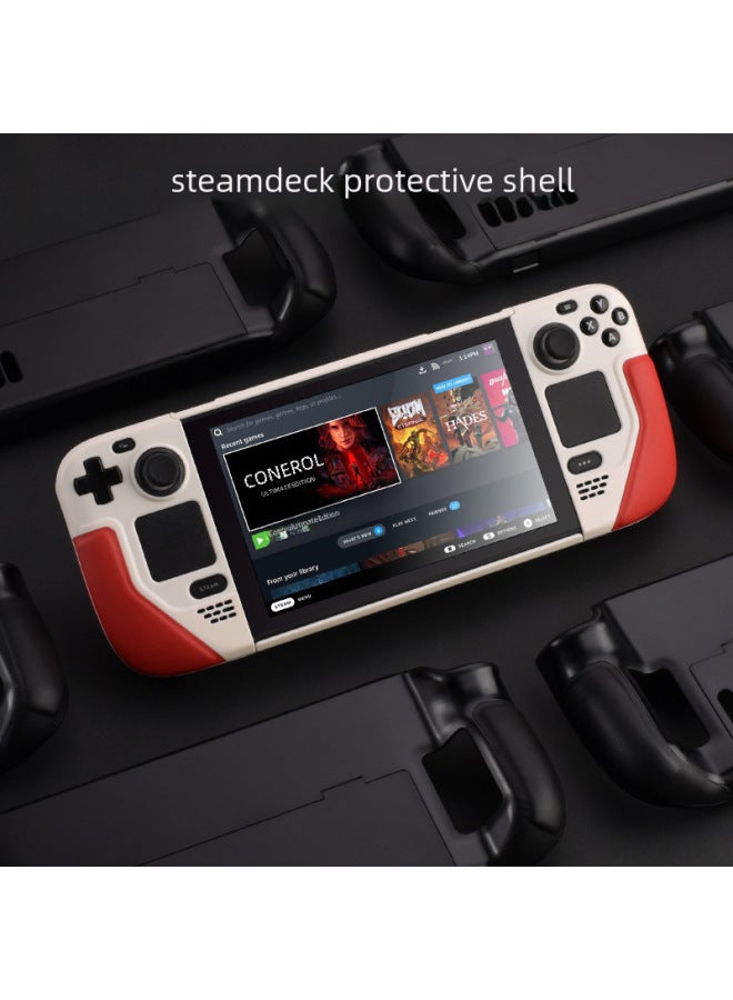 general Red Mark Direct Supply Steamdeck Protective Case Leather Wrapped Console Stand Protective Cover Storage Bag-Model:steam 【white】 Storage Bag - Image 1