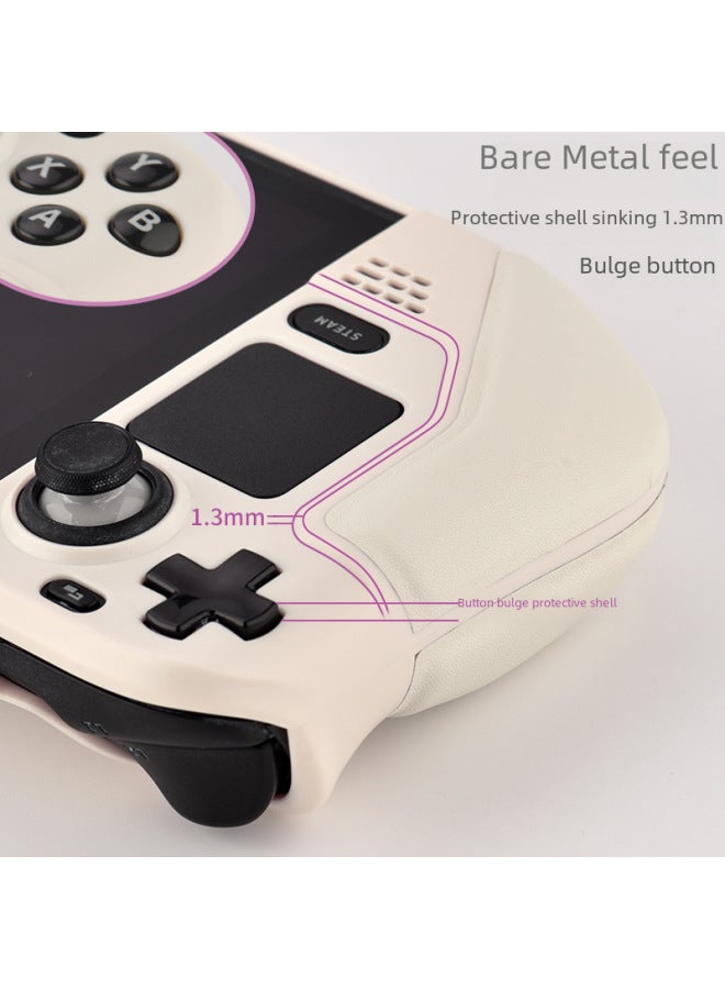 general Red Mark Direct Supply Steamdeck Protective Case Leather Wrapped Console Stand Protective Cover Storage Bag-Model:steam 【white】 Storage Bag - Image 3