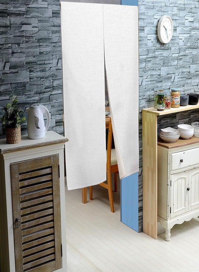 Leowefowa Japanese Noren Doorway Curtain Japanese Door Curtain Window Treatment Pure White Printed Doorway Tapestry for Privacy Partition Divider Panel Kitchen Home Decoration 34" Width x 60" Long - Image 1