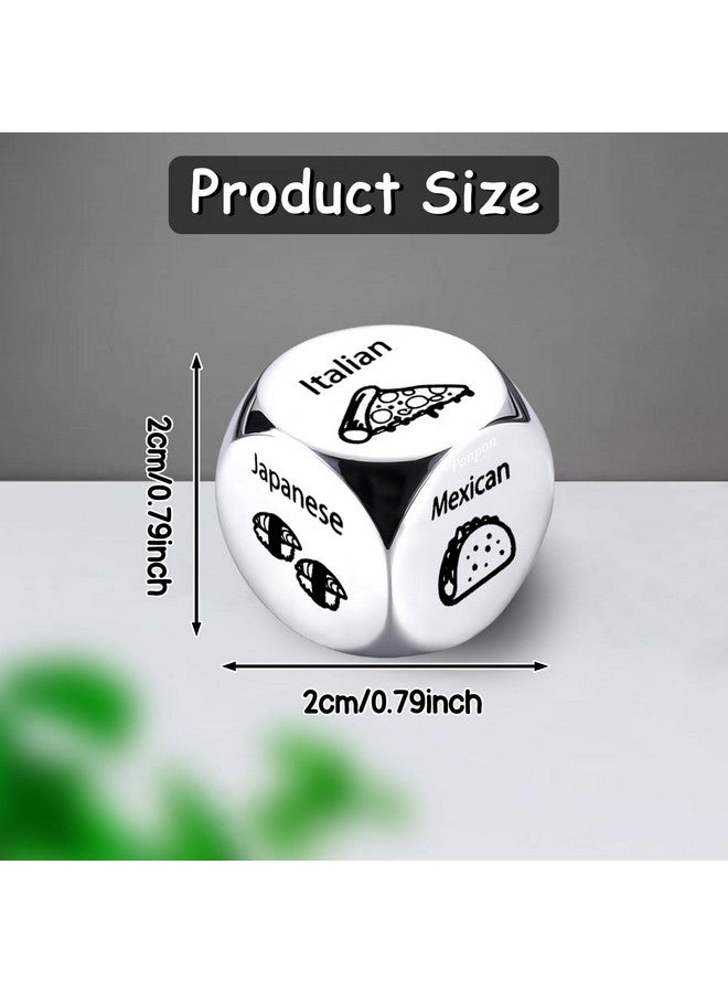 Ponpon 4Pcs Food Decision Dice, Metal Food Dice Game, Funny Gift For Couples Girlfriend Boyfriend Wife Husband On Anniversary Valentines Day Birthday Date Night - Image 2