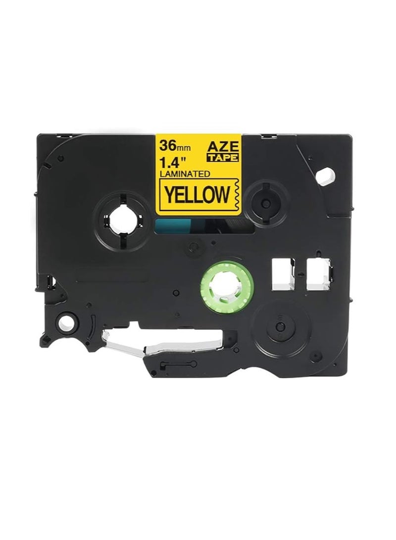 Terabyte 36 mm x 8 meter Compatible TZe Label Tape Cartridge for P-Touch Label Printers… (Black on Yellow) - Image 2