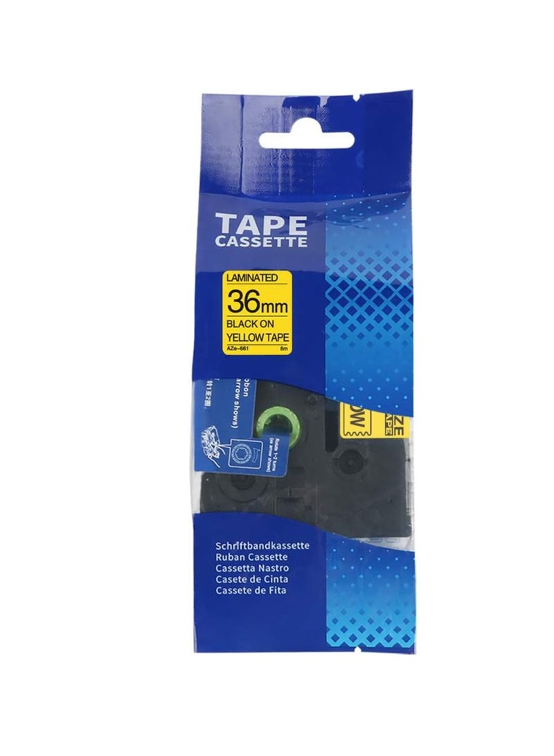 Terabyte 36 mm x 8 meter Compatible TZe Label Tape Cartridge for P-Touch Label Printers… (Black on Yellow) - Image 4