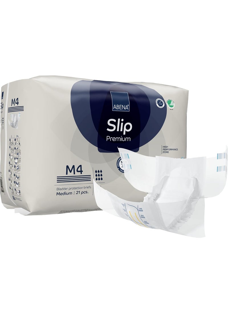 Abena Abena Slip Premium Incontinence Briefs, Level 4, (Small to Extra Large Sizes), Medium, 21 Count 