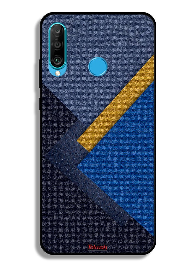 Tolwak Huawei nova 4e Protective Case Cover Triangles Leather Shades Pattern - Image 2