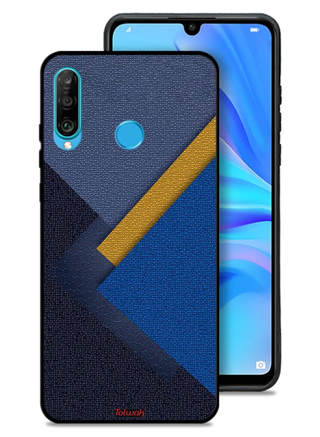 Tolwak Huawei nova 4e Protective Case Cover Triangles Leather Shades Pattern - Image 1