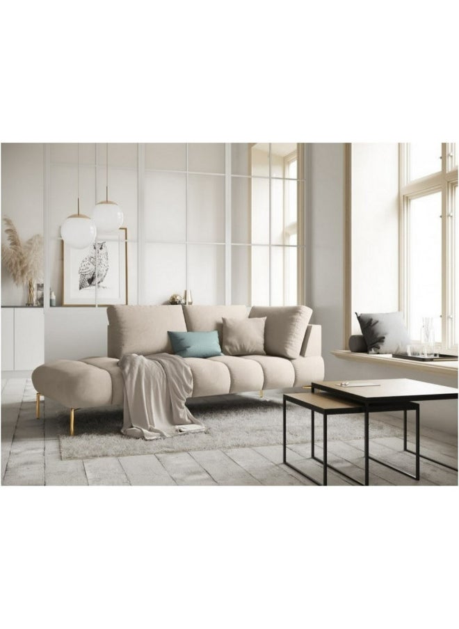 Al Home - 3 Seater L-shape Sofa Linen 85x180x90x300 Cm - Beige - Image 1