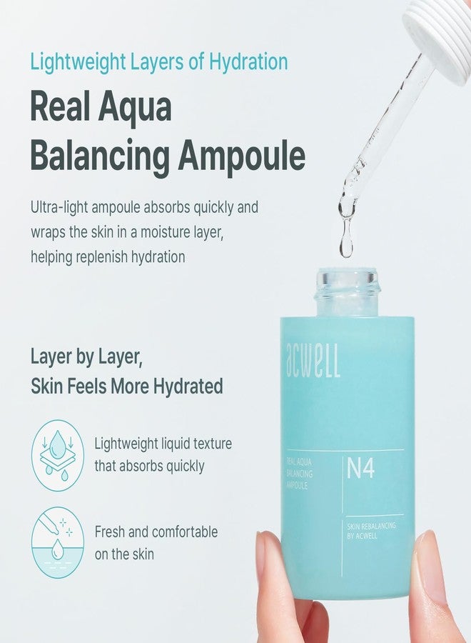 ACWELL Real Aqua Balancing Ampoule - Hyaluronic Acid Hydrating Serum for Face with Sea Water, Licorice Root & Seaweed Extract, Lightweight K-Beauty Serum for Sensitive Skin, 1.18 fl oz - Image 2