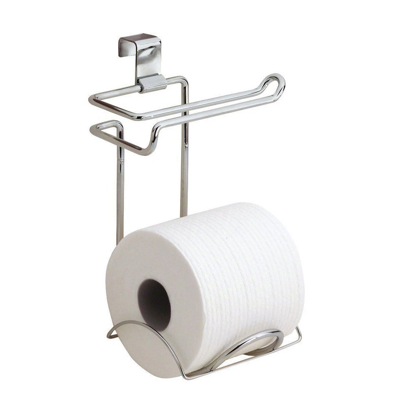 iDesign Classico Steel Toilet Paper Holder for Bathroom Storage, Over the Tank Toilet Tissue Organizer, Chrome - Image 3