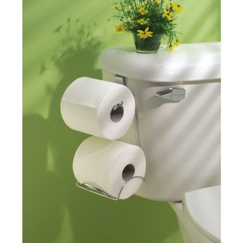iDesign Classico Steel Toilet Paper Holder for Bathroom Storage, Over the Tank Toilet Tissue Organizer, Chrome - Image 4