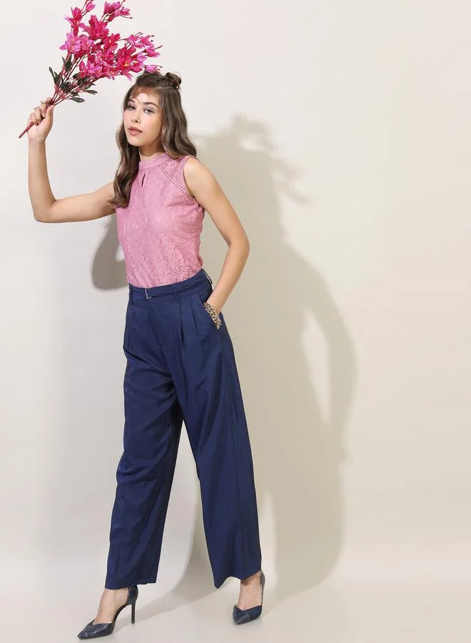 طوكيو توكيز High Neck Lace Insert Top by Styli