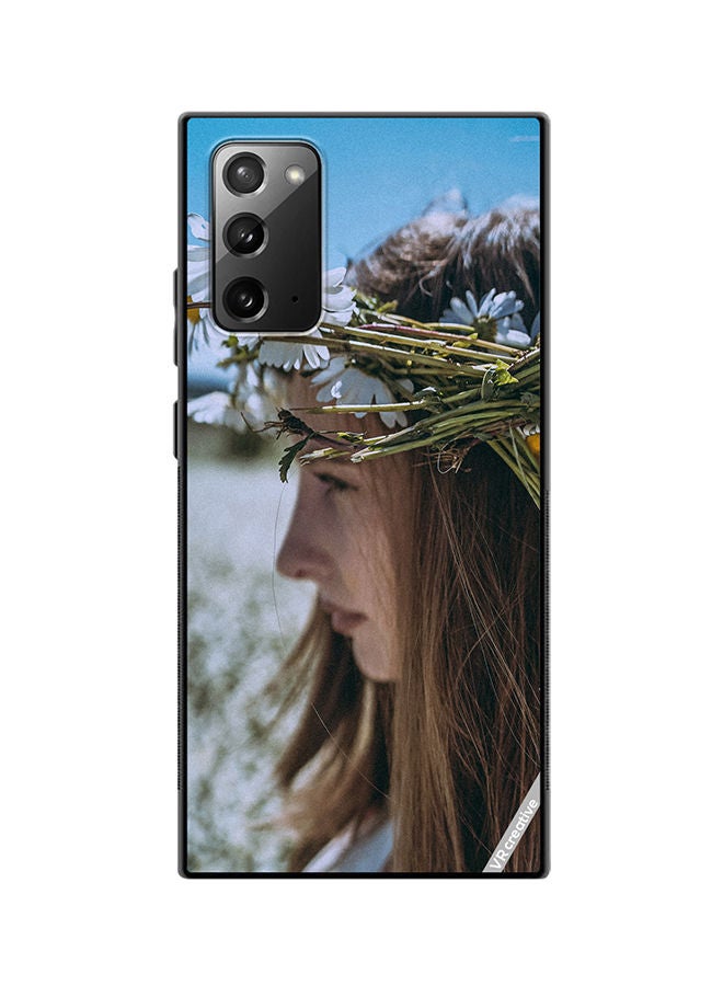 VR CREATIVE Protective Case Cover For Samsung Galaxy Note20 5G Girl With Flower Crown Design Multicolour - Image 1