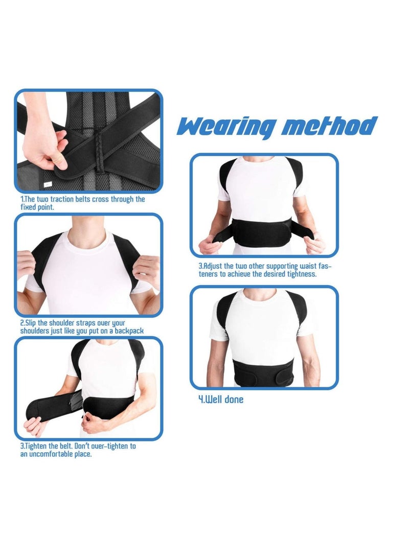 AS SEEN ON TV - Adjustable Upper Back Brace Neck Back and Shoulder Pain Relief Posture Corrector Pain Relief Support Medium - Image 1
