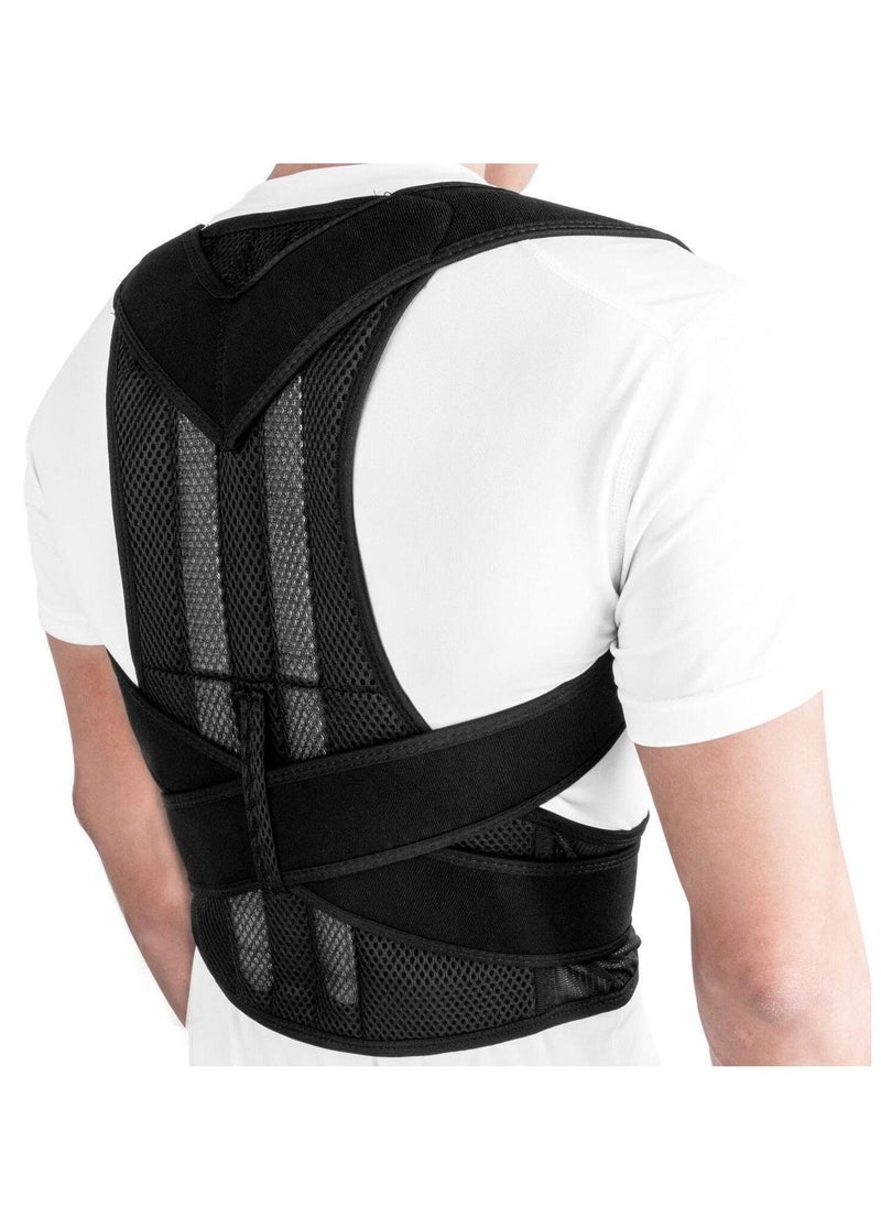 AS SEEN ON TV - Adjustable Upper Back Brace Neck Back and Shoulder Pain Relief Posture Corrector Pain Relief Support Medium - Image 1