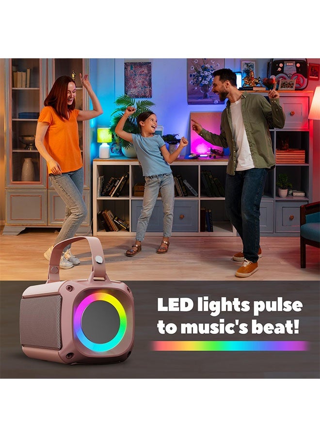 Bluetooth Speaker with 2 Wireless Microphones Smart Karaoke Machine with DSP Noise Reduction LED Light Bluetooth Speaker Music Player for Kids & Adults  Singing Machine Karaoke Bluetooth Speaker Suitable for Party Conference Wedding Pink - Image 4