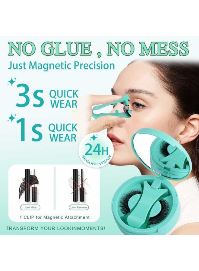 Red Blossom Magnetic Eyelashes – Natural Look Manga Style | Reusable Magnetic Lashes Kit with Applicator | No Glue Needed, Lightweight & Comfortable All-Day Wear  - Image 3