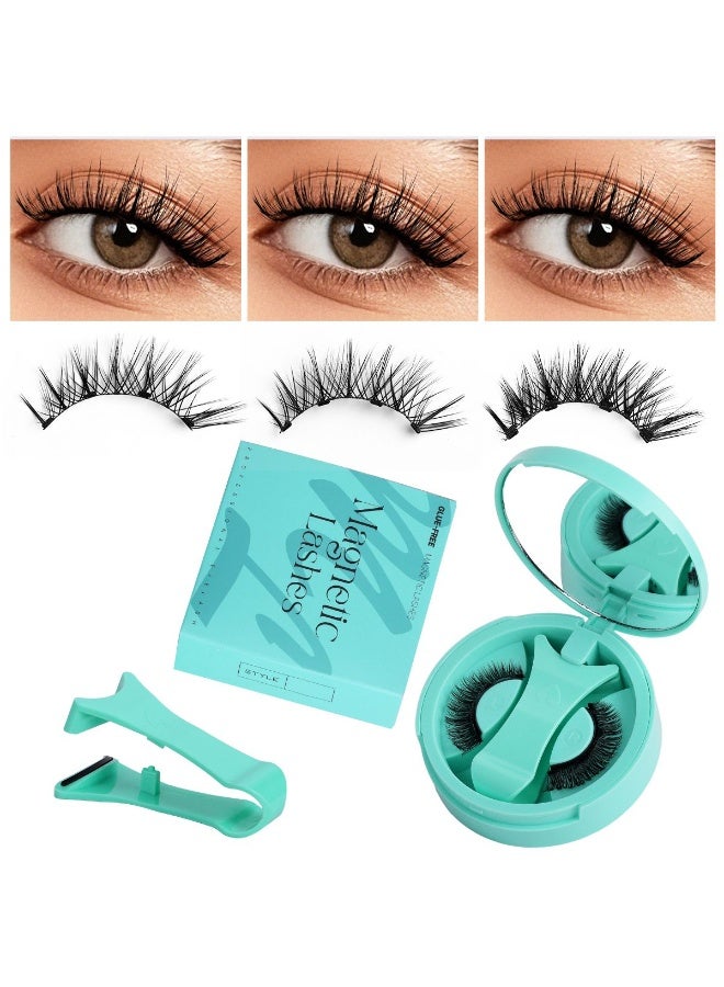 Red Blossom Magnetic Eyelashes – Natural Look Manga Style | Reusable Magnetic Lashes Kit with Applicator | No Glue Needed, Lightweight & Comfortable All-Day Wear  - Image 2