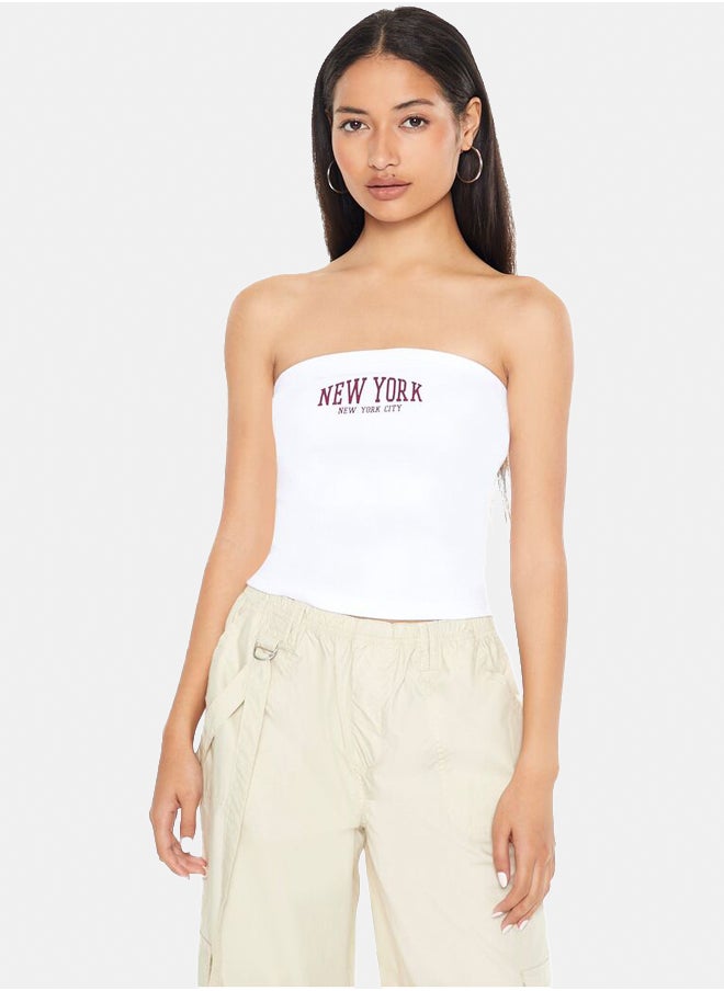 FOREVER 21 - Ribbed Knit New York Tube Top - Image 1