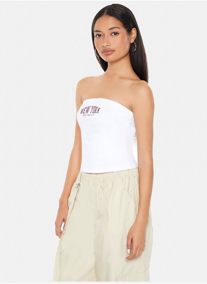 FOREVER 21 - Ribbed Knit New York Tube Top - Image 1