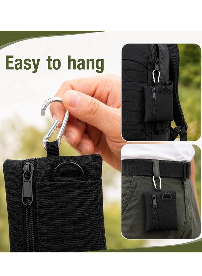 Black Mini Tactical Keychain Pouch, EDC Belt Pocket Organizer for Coin, ID Card, Car Fob & Headset - Image 3