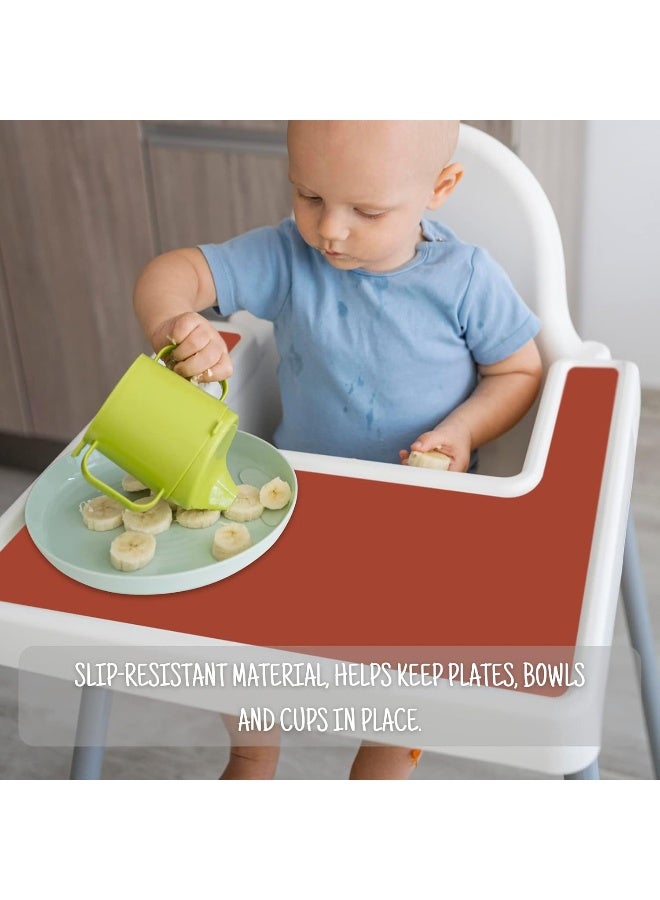 Mintlyfe حصيرة عالية الكرسي من مينتلايف لكرسي الأطفال آنتيلوب من إيكيا، حصائر سيليكون، حصيرة صينية للأطعمة الأصابع للأولاد والبنات، الأطفال، الصغار (طين) - Image 5