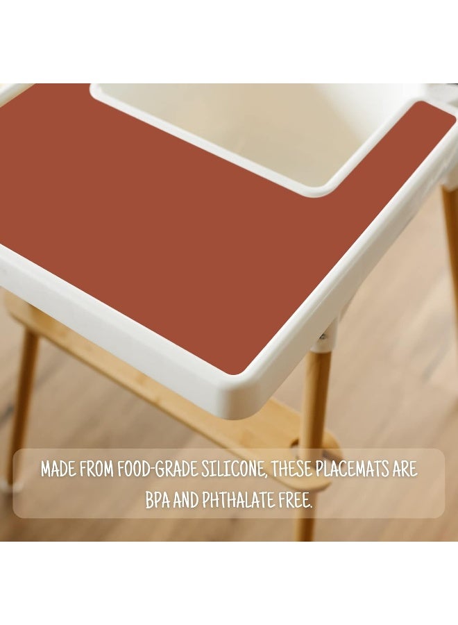 Mintlyfe حصيرة عالية الكرسي من مينتلايف لكرسي الأطفال آنتيلوب من إيكيا، حصائر سيليكون، حصيرة صينية للأطعمة الأصابع للأولاد والبنات، الأطفال، الصغار (طين) - Image 3