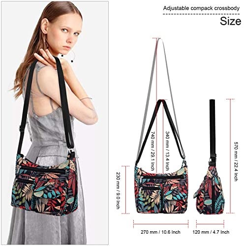Kamo Crossbody Bag for Women - Multi-pocket Shoulder Bag Lightweight Messenger Bag Casual printed Purse Handbag Travel Bag - Image 2