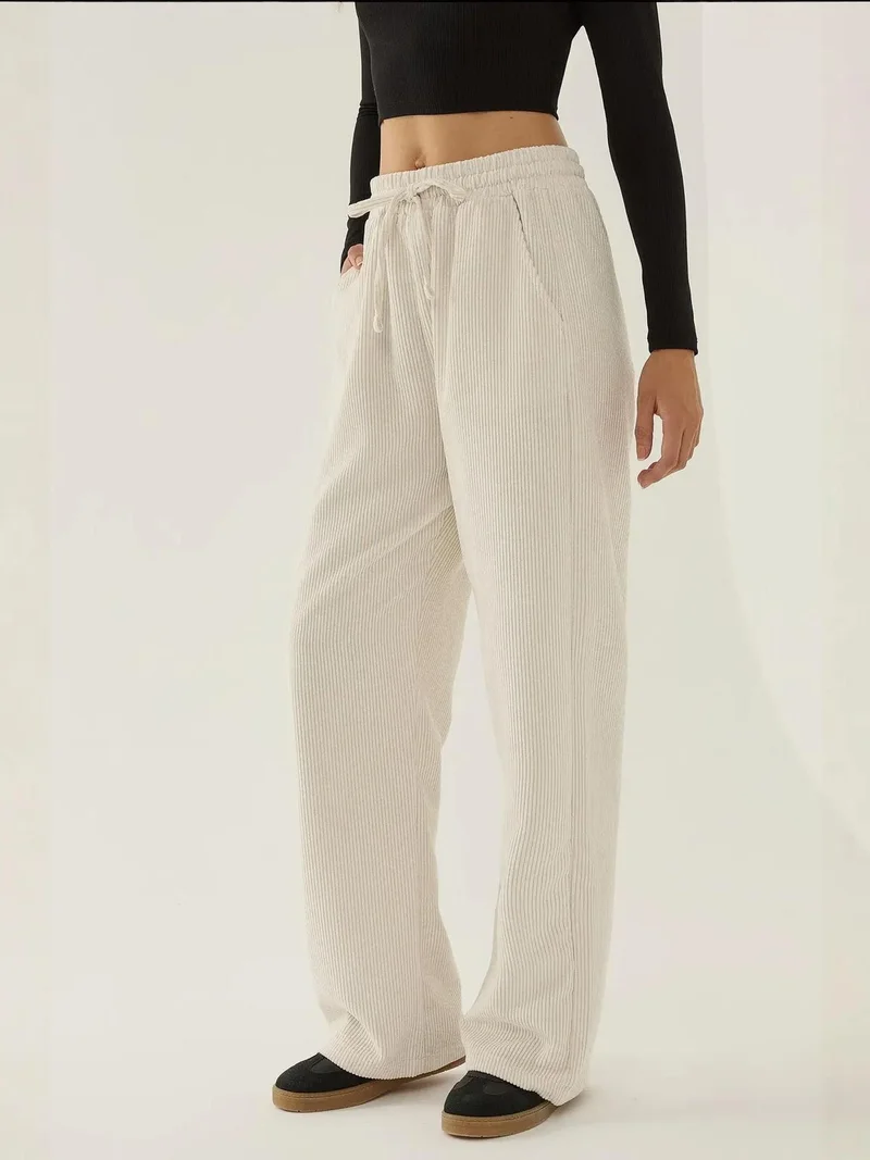 زوبعة بنطلون بخصر مطاطي من المخمل