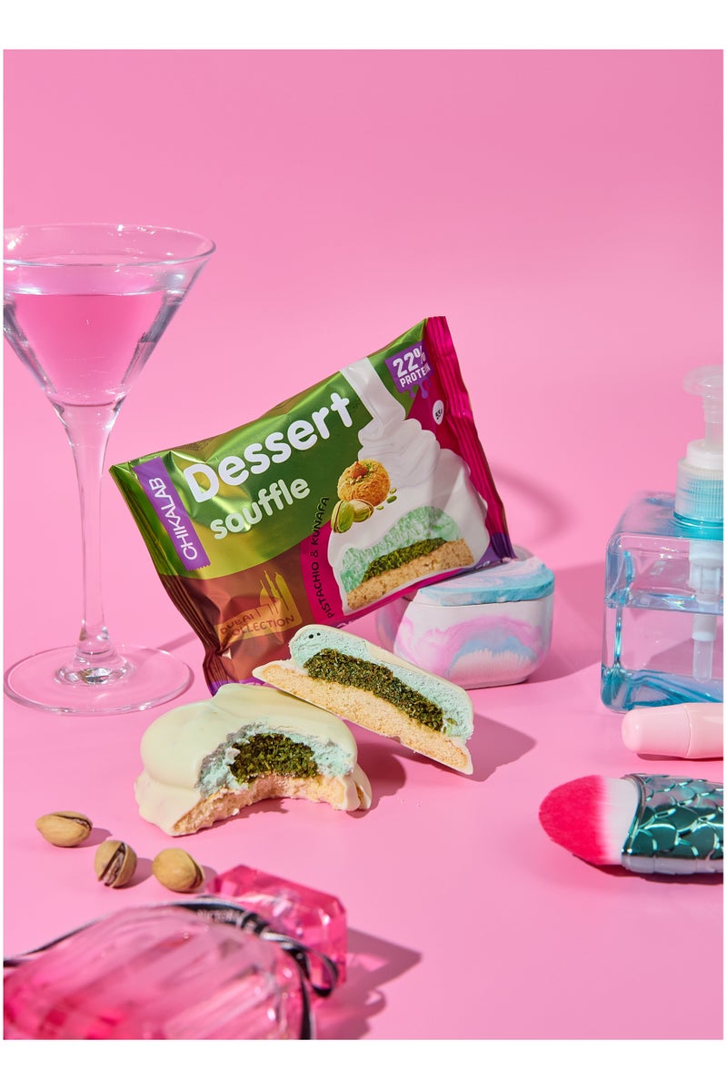 Chikalab Protein Dessert Souffle Pistachio & Kunafa Dubai Collection No Sugar Added 8x55g - Image 4
