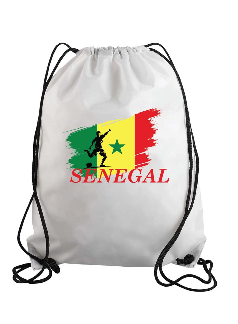 Senegal Soccer Drawstring Bag or Backpack Suitable for Adults and Kids and Sports Fans (Design 1)