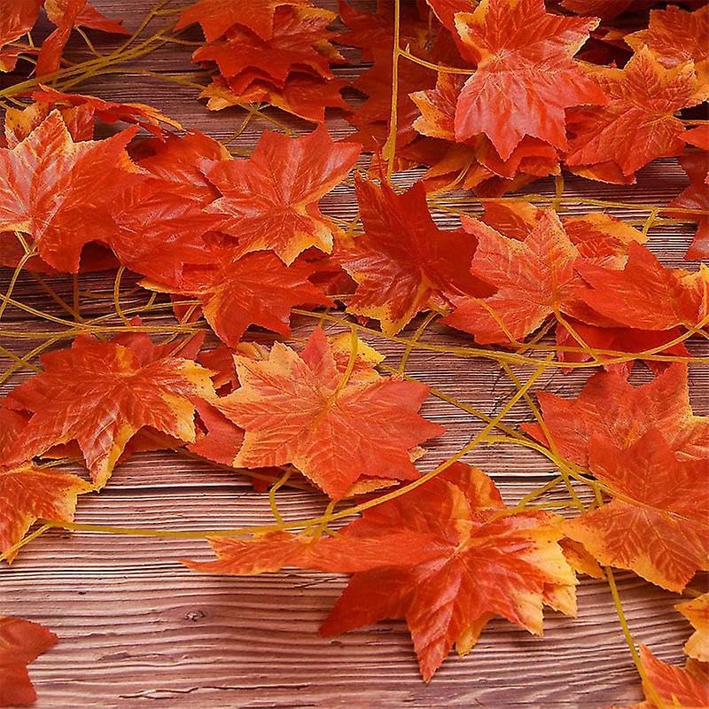 Dekorly Artificial Green Leaf Vine Money Plant Hanging, Artificial Ivy Leaves, Artificial Creeper Leaf Vine, Artificial Ivy Foliage, Ivy Wall Decor,Roof Decor | Each Plant 6 Feet (Orange & Green, 8) - Image 4