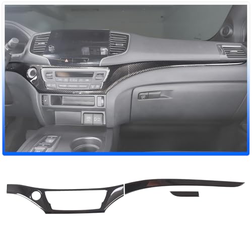 Qiosreui Dashboard Panel Cover for Honda Pilot 2016-2022/ Ridgeline 2016-2020/ Passport 2019-2025 Accessories, Center Console Instrument Panel Trim Strip, Dash Upper Center Panel Trim Bezel, ABS (Carbon Fiber) - Image 2