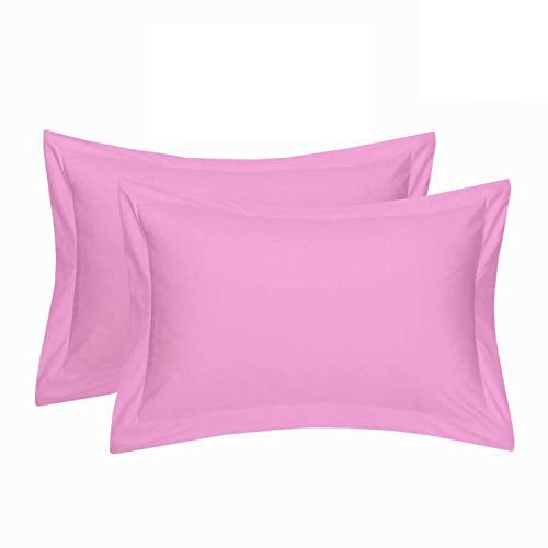 RJ Products™ Plain Solid King Size Pillow Cover Set of 2 Piece 18 X 28 inch, Microfiber (Pink) - Image 1