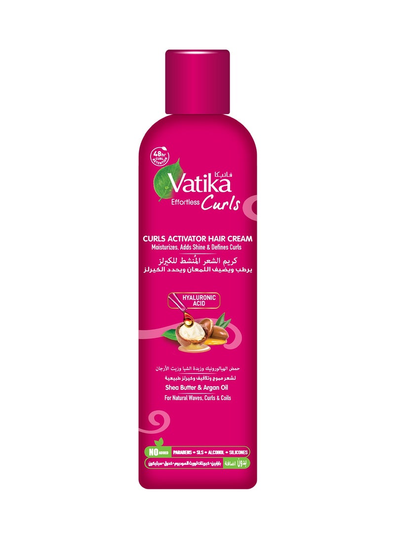 Vatika Naturals Curl Activator Hair Cream 330ml With Shea Butter, Argan Oil & Hyaluronic Acid 48 hour Curl Retention Moisturizes, Adds Shine & Defines Curls for Natural Waves, Curls & Coils No Added Paraben, Sulfate, Silicone  - Image 1