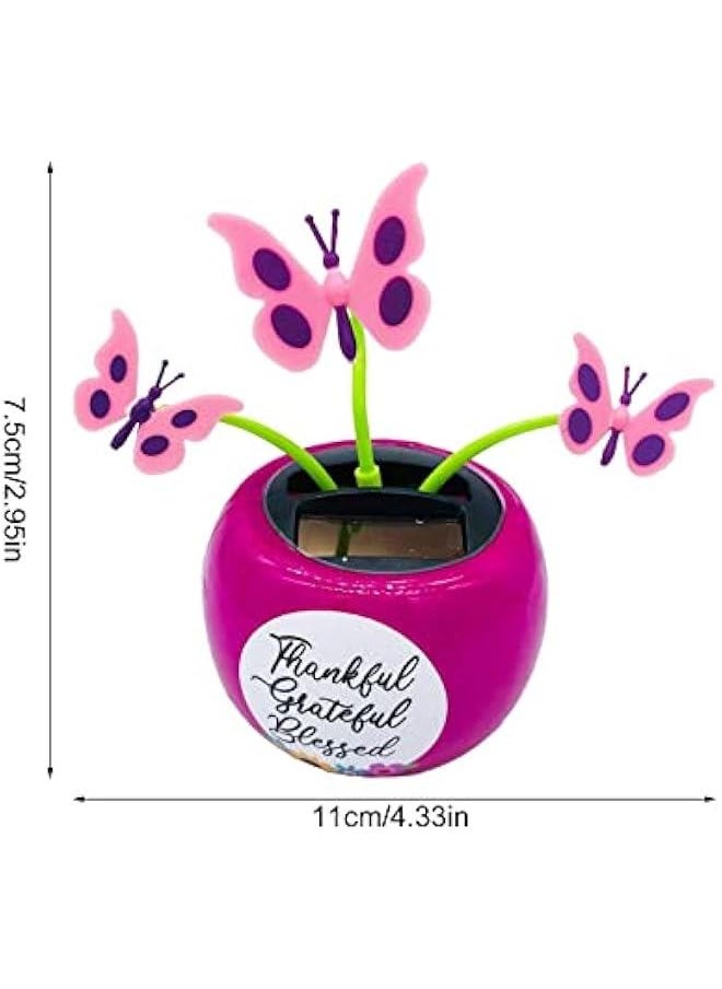 Solar Sunflower Dancing Toy Swinging Flower Insect erfly in Colorful Pots for Car Interior Dashboard Decoration Office Desktop Home Ornament  - Image 2