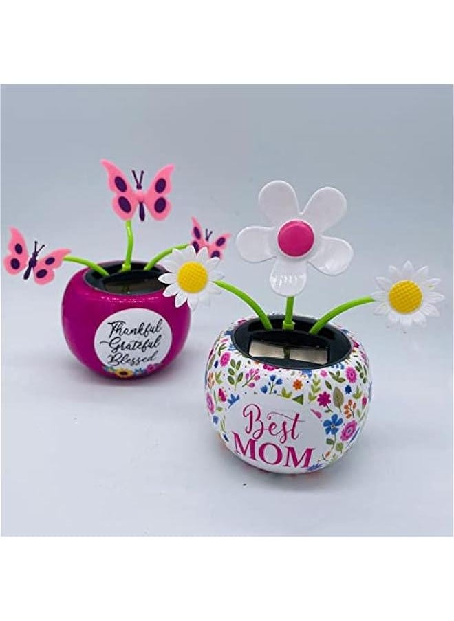 Solar Sunflower Dancing Toy Swinging Flower Insect erfly in Colorful Pots for Car Interior Dashboard Decoration Office Desktop Home Ornament  - Image 3