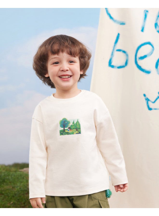 Boys' T-shirt Long Sleeve Children's Base Layer Spring Round Neck Pullover Cartoon Top For Baby Boys - Image 1